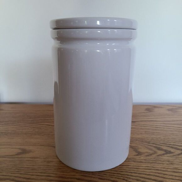 WCL White Ceramic Large Canister Crock Clean Contemporary Design High Quality - Picture 2 of 15